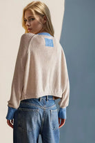 Ribbed Contrast Button Up Sweater-Tops-Krush Kandy, Women's Online Fashion Boutique Located in Phoenix, Arizona (Scottsdale Area)