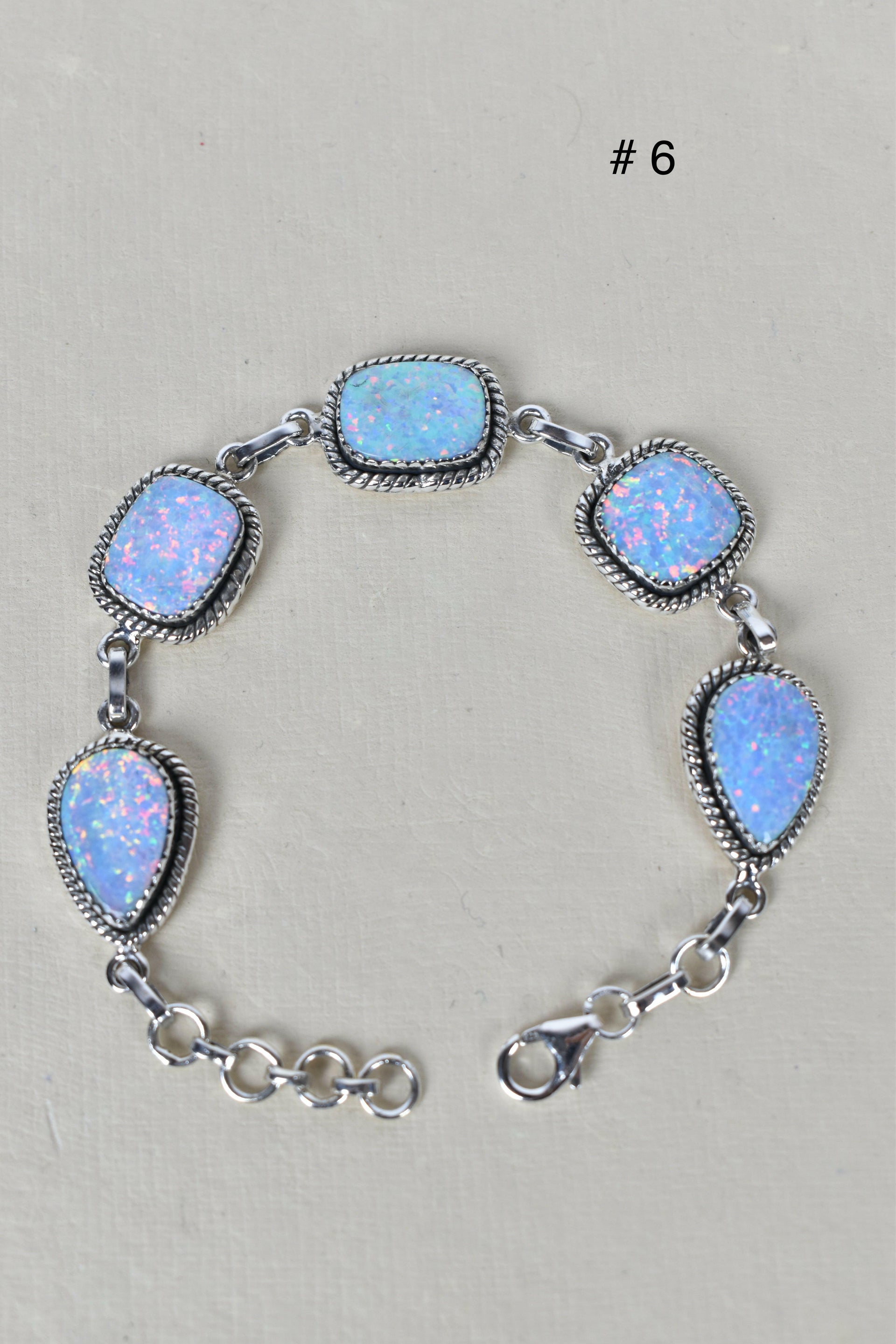 ONE OF A KIND STERLING SILVER 5 STONE BRACELET-Gemstone Bracelets-Krush Kandy, Women's Online Fashion Boutique Located in Phoenix, Arizona (Scottsdale Area)
