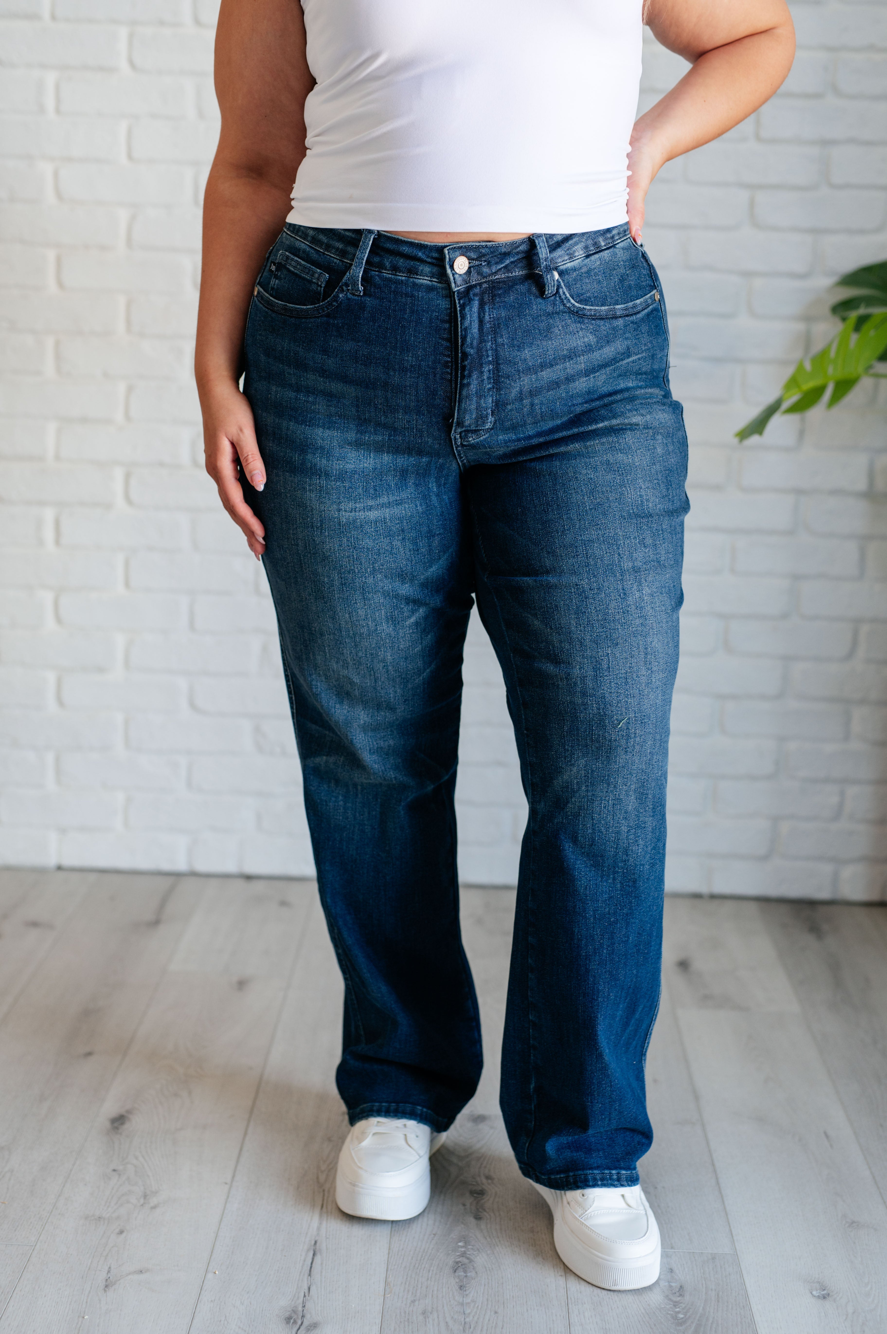 Judy Blue Muriel Mid Rise Control Top Classic Straight Jeans-Jeans-Krush Kandy, Women's Online Fashion Boutique Located in Phoenix, Arizona (Scottsdale Area)