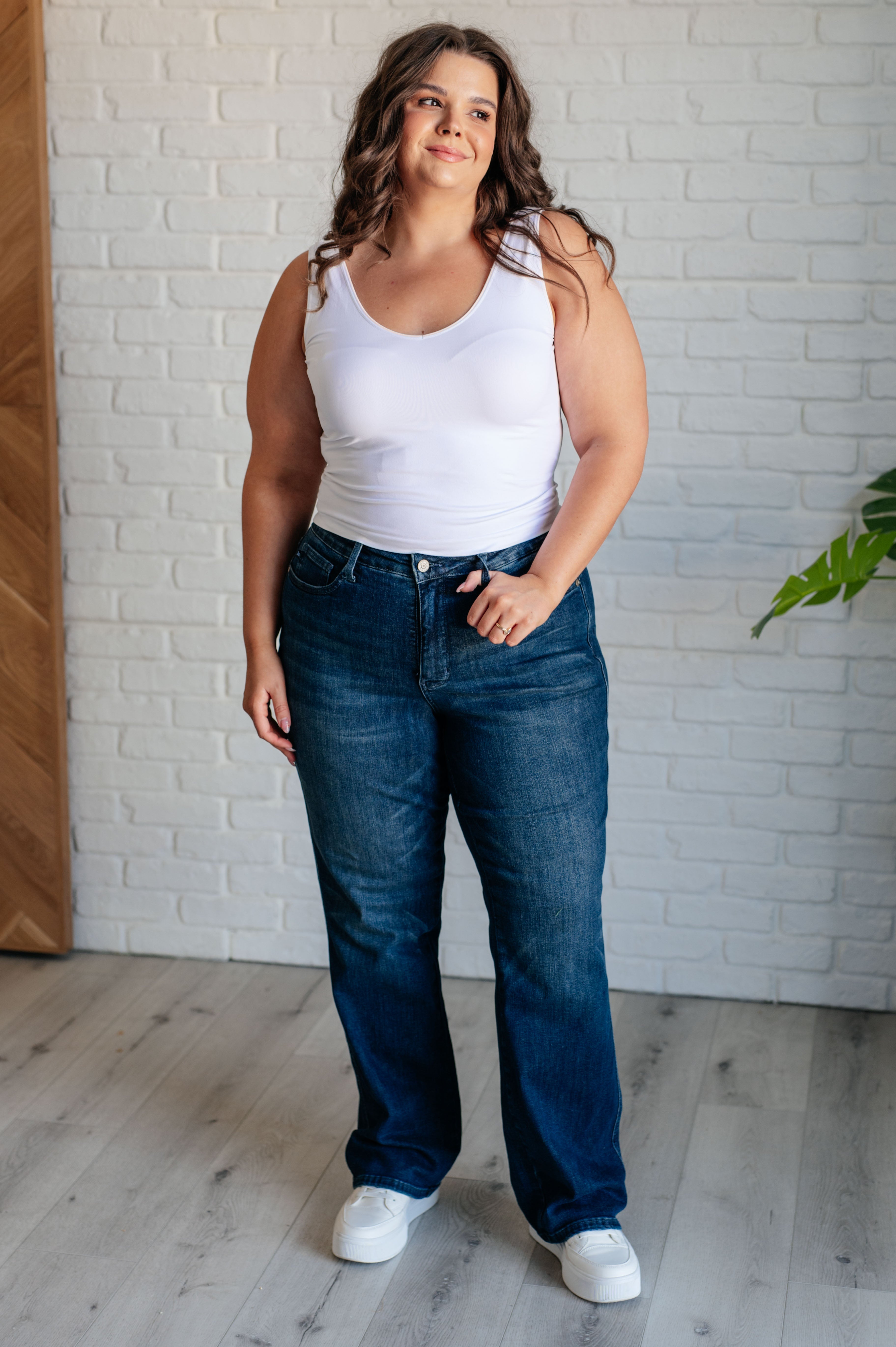 Judy Blue Muriel Mid Rise Control Top Classic Straight Jeans-Jeans-Krush Kandy, Women's Online Fashion Boutique Located in Phoenix, Arizona (Scottsdale Area)