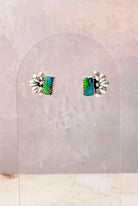 Peacock Dahlia Dainty Bar & Daisy Earrings-Earrings-Krush Kandy, Women's Online Fashion Boutique Located in Phoenix, Arizona (Scottsdale Area)