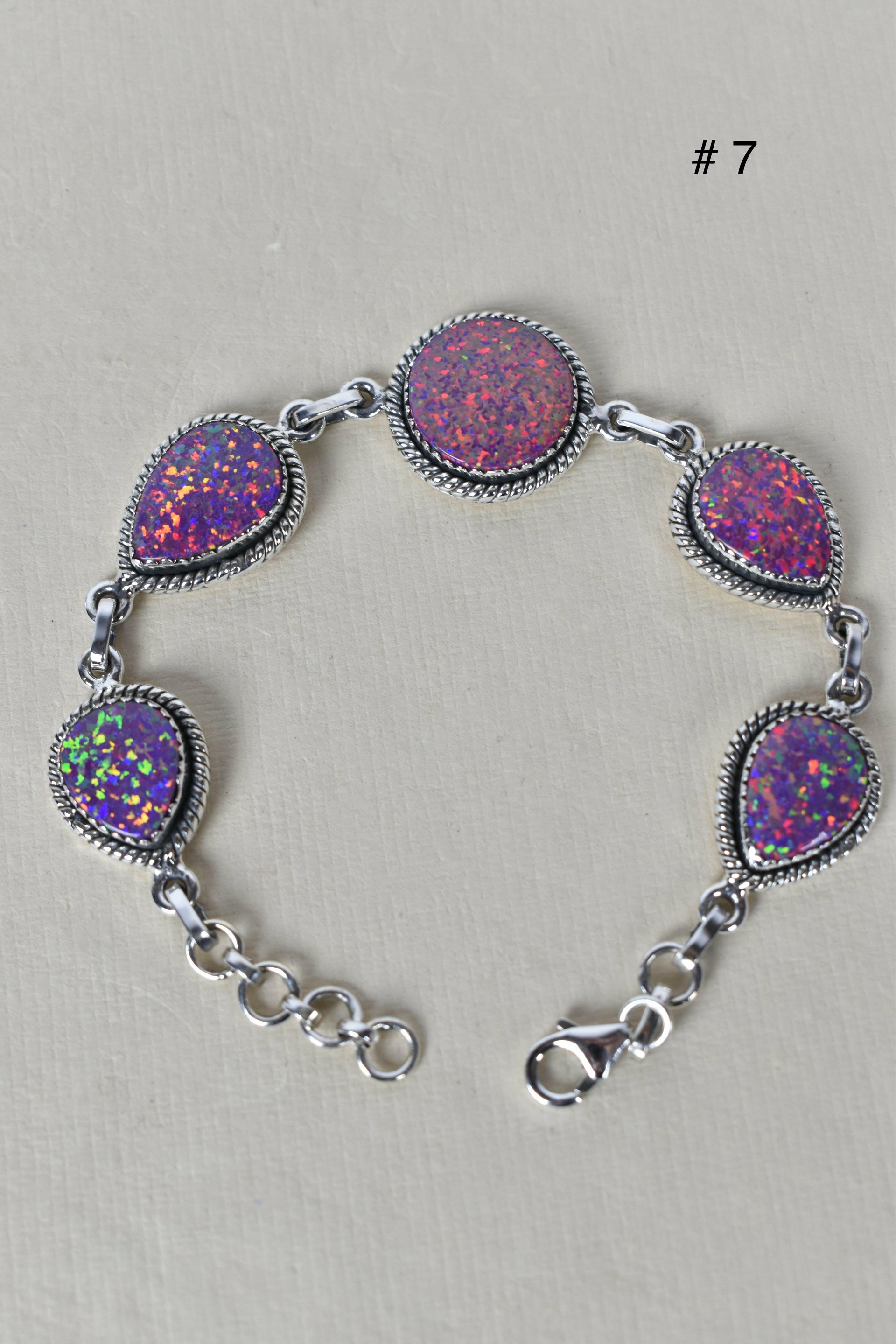 ONE OF A KIND STERLING SILVER 5 STONE BRACELET-Gemstone Bracelets-Krush Kandy, Women's Online Fashion Boutique Located in Phoenix, Arizona (Scottsdale Area)