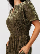 Notched Short Sleeve Tiered Dress-Dresses-Krush Kandy, Women's Online Fashion Boutique Located in Phoenix, Arizona (Scottsdale Area)