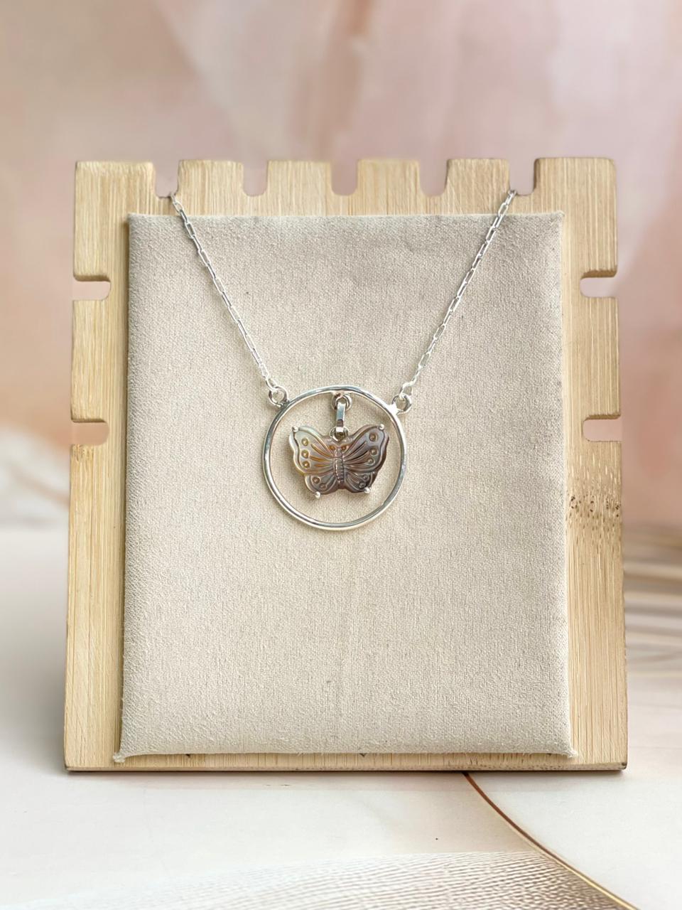 Coco Butterfly in Halo Necklace-Necklaces-Krush Kandy, Women's Online Fashion Boutique Located in Phoenix, Arizona (Scottsdale Area)