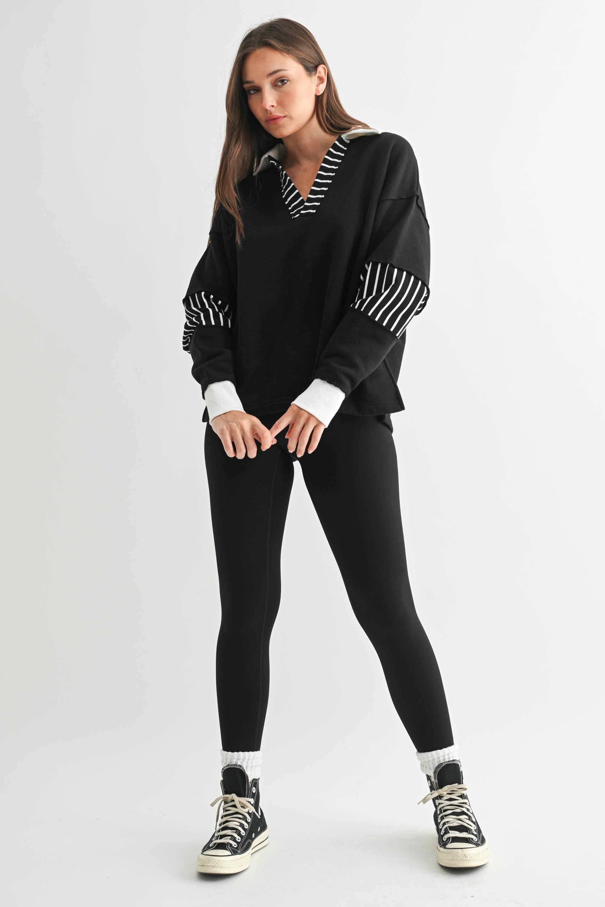 Varsity Edge Pullover-Pullovers-Krush Kandy, Women's Online Fashion Boutique Located in Phoenix, Arizona (Scottsdale Area)