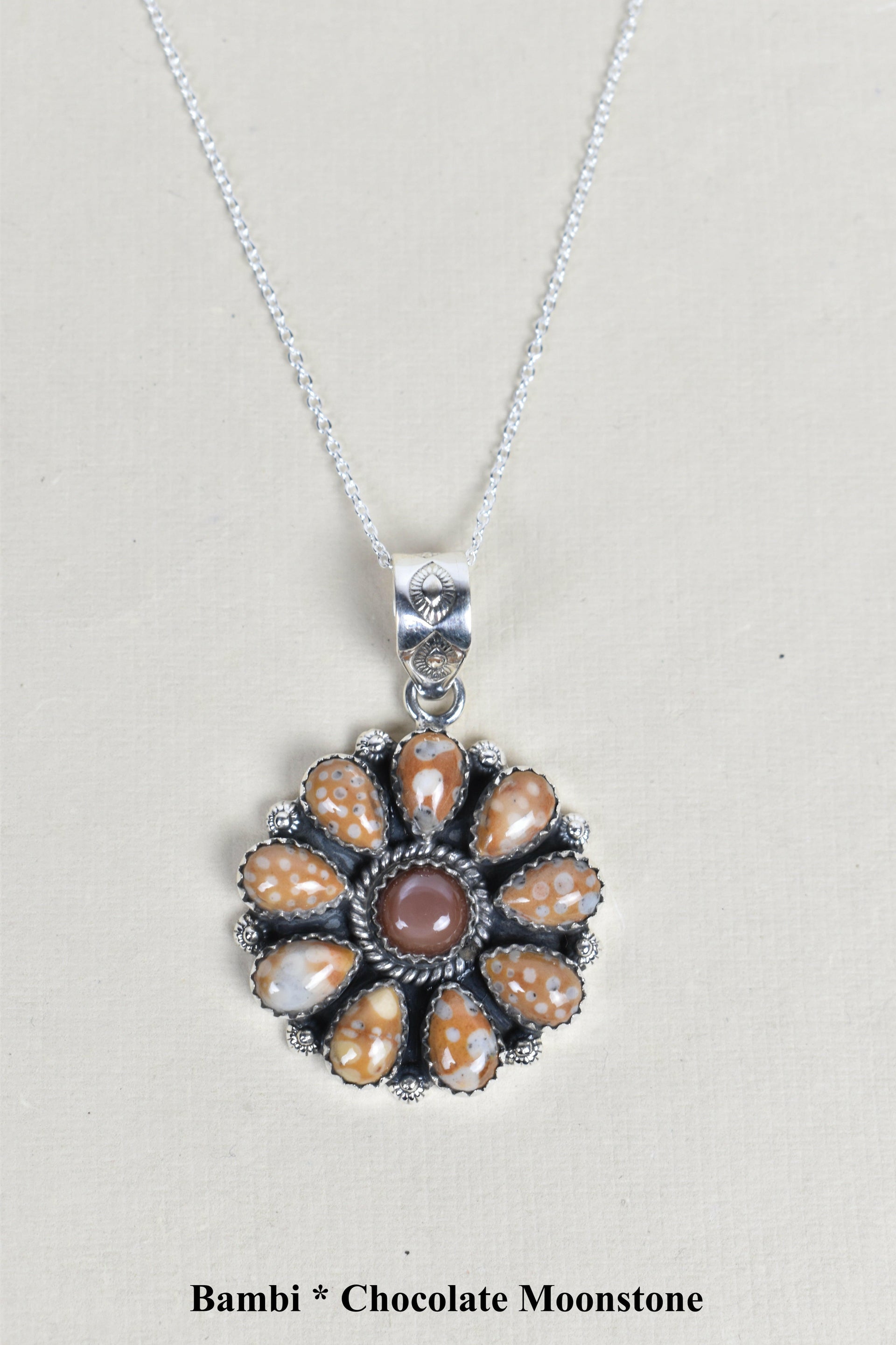 Daisy Days Sterling Silver & Stone Cluster Necklaces-Pendant Necklaces-Krush Kandy, Women's Online Fashion Boutique Located in Phoenix, Arizona (Scottsdale Area)