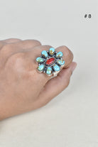 Turquoise Halo Delight Ring-Rings-Krush Kandy, Women's Online Fashion Boutique Located in Phoenix, Arizona (Scottsdale Area)