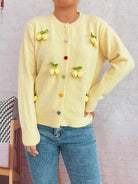 Flower Button Up Long Sleeve Cardigan-Cardigans-Krush Kandy, Women's Online Fashion Boutique Located in Phoenix, Arizona (Scottsdale Area)