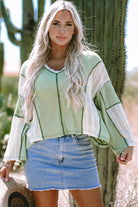 Stylish Striped V-Neck Knit Top-Tops-Krush Kandy, Women's Online Fashion Boutique Located in Phoenix, Arizona (Scottsdale Area)