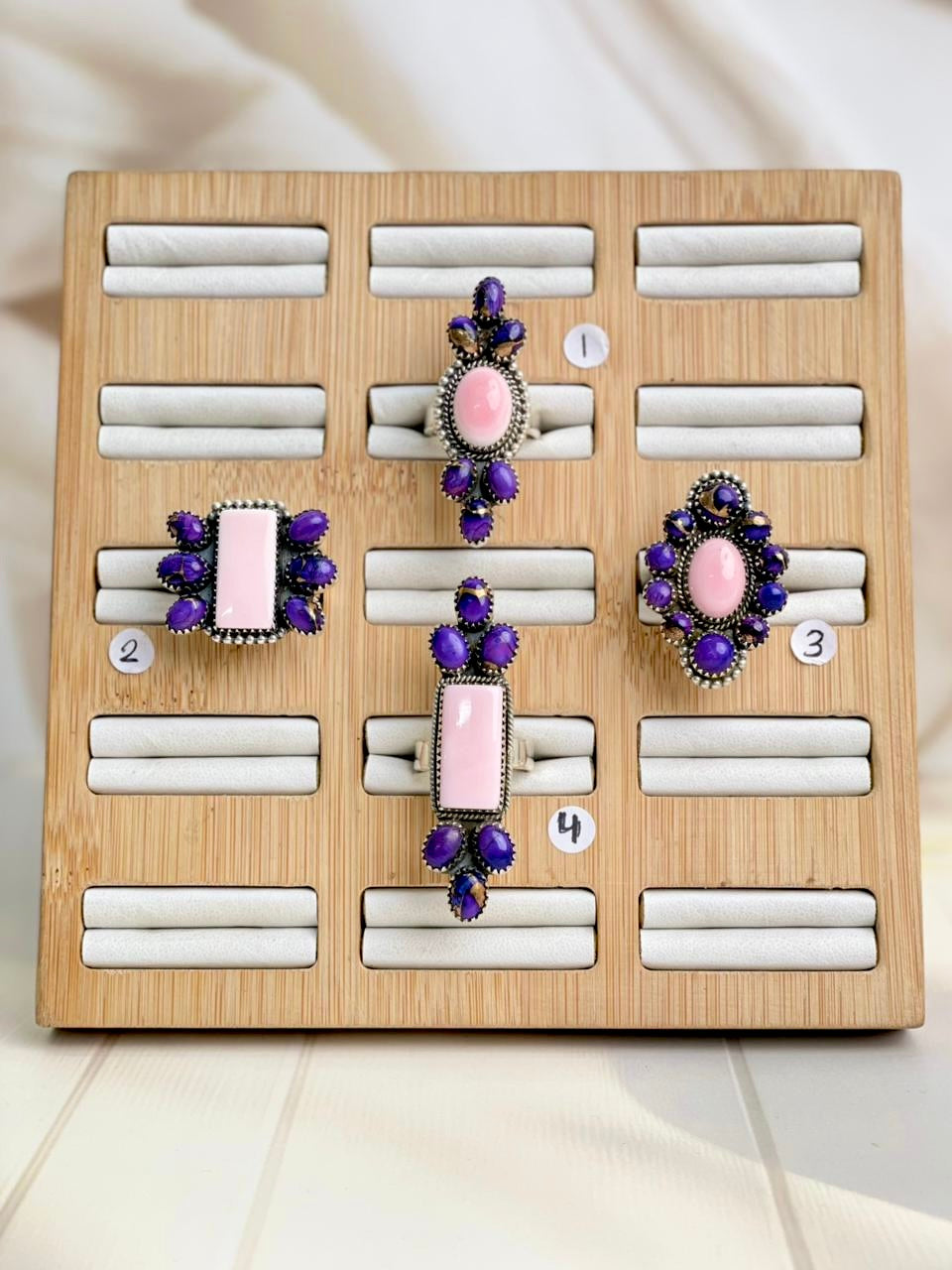 Pink Conch & Berry Dahlia Cluster Rings-Rings-Krush Kandy, Women's Online Fashion Boutique Located in Phoenix, Arizona (Scottsdale Area)