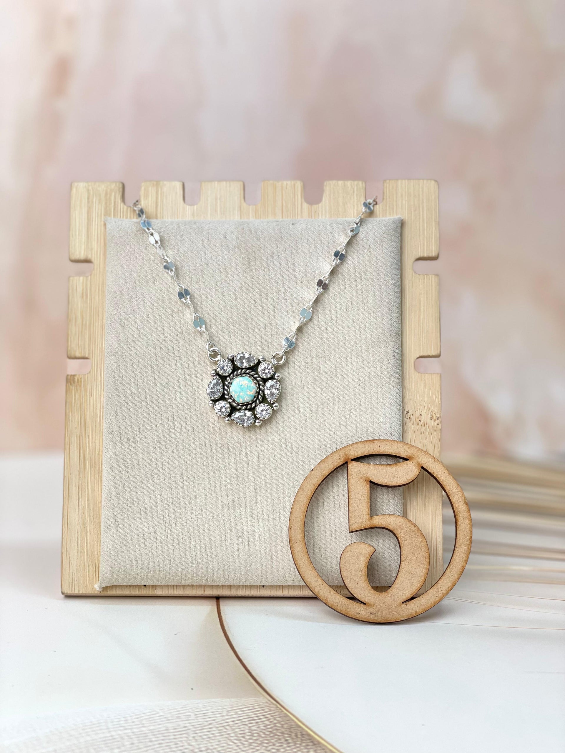 Crystals and Opal Necklace sno 44-Necklaces-Krush Kandy, Women's Online Fashion Boutique Located in Phoenix, Arizona (Scottsdale Area)