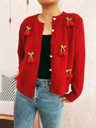 Flower Button Up Long Sleeve Cardigan-Cardigans-Krush Kandy, Women's Online Fashion Boutique Located in Phoenix, Arizona (Scottsdale Area)