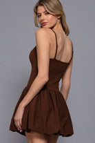 Straight Neck Cami Bubble Hem Mini Skort Dress-Dresses-Krush Kandy, Women's Online Fashion Boutique Located in Phoenix, Arizona (Scottsdale Area)