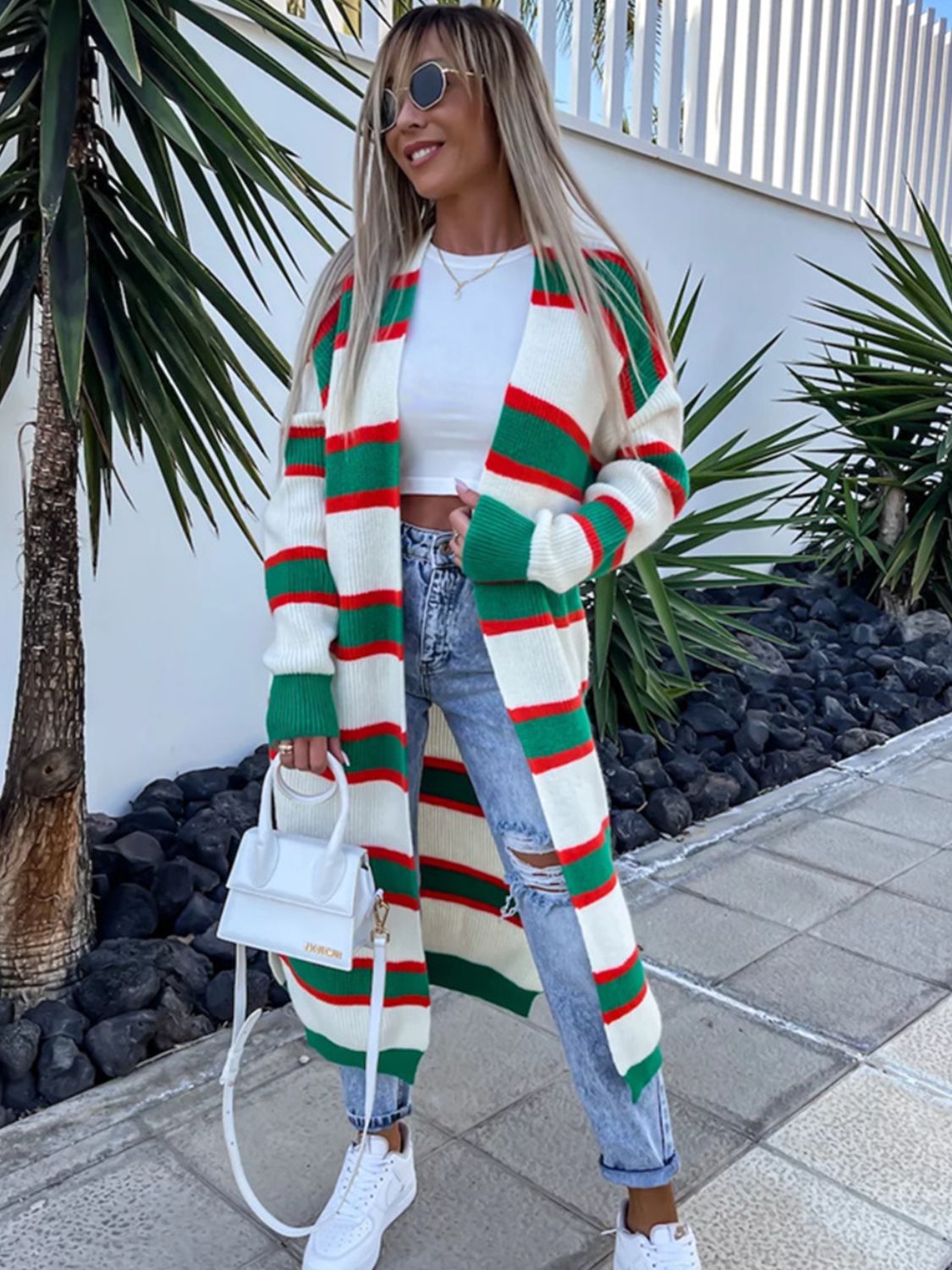 Striped Open Front Longline Cardigan-Krush Kandy, Women's Online Fashion Boutique Located in Phoenix, Arizona (Scottsdale Area)