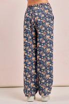BiBi Washed Floral Print Wide Leg Jeans-Jeans-Krush Kandy, Women's Online Fashion Boutique Located in Phoenix, Arizona (Scottsdale Area)