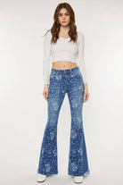 Kancan High-Rise Floral Flare Jeans-Denim-Krush Kandy, Women's Online Fashion Boutique Located in Phoenix, Arizona (Scottsdale Area)