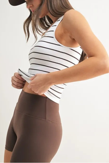 MONO B Striped Seamless Ribbed Tank-Tanks-Krush Kandy, Women's Online Fashion Boutique Located in Phoenix, Arizona (Scottsdale Area)