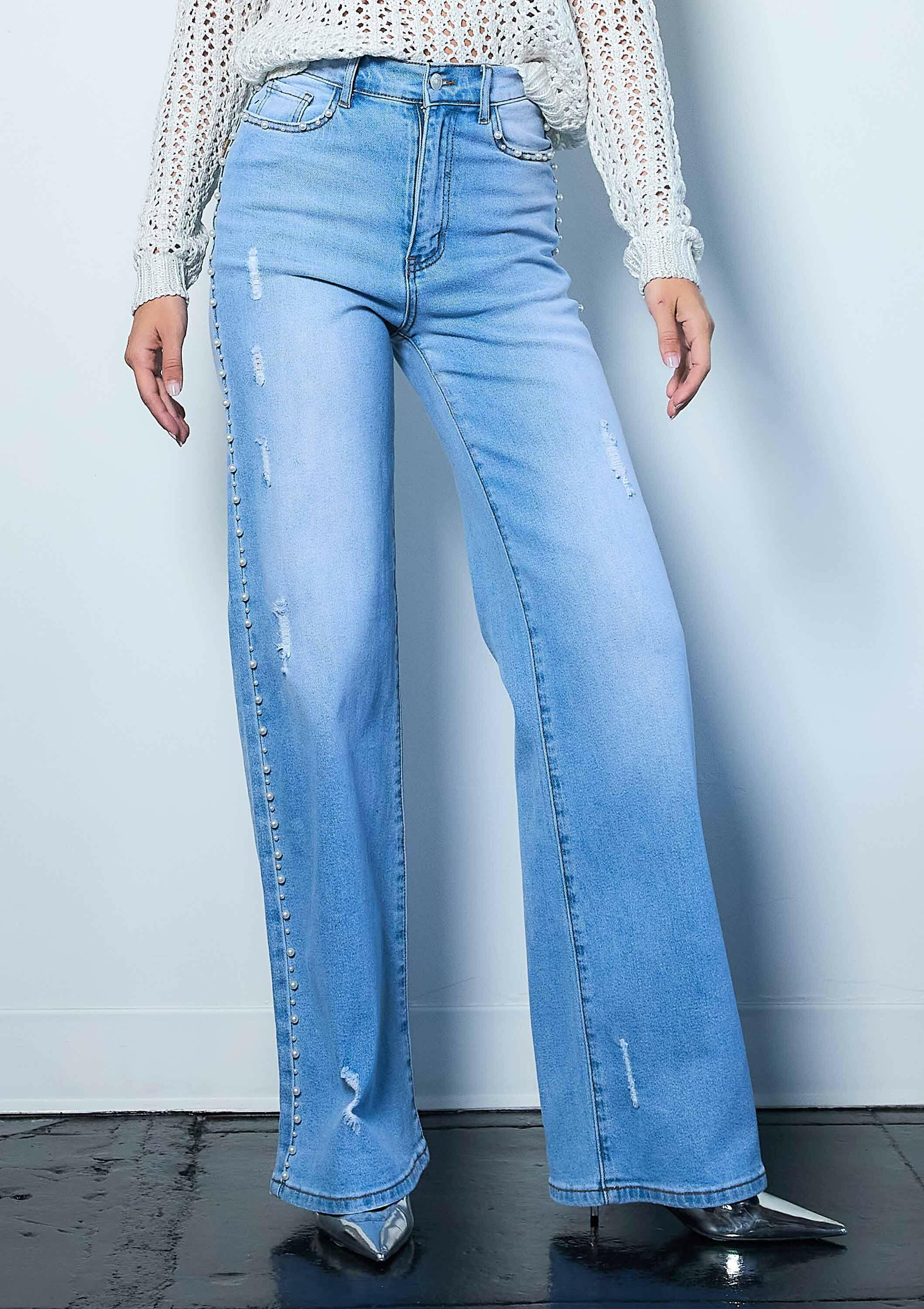 Pearl High-Rise Wide Leg Jeans-Jeans-Krush Kandy, Women's Online Fashion Boutique Located in Phoenix, Arizona (Scottsdale Area)