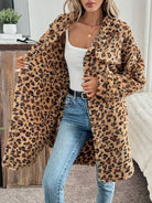 Leopard Button Up Long Sleeve Fuzzy Coat-Jacket-Krush Kandy, Women's Online Fashion Boutique Located in Phoenix, Arizona (Scottsdale Area)