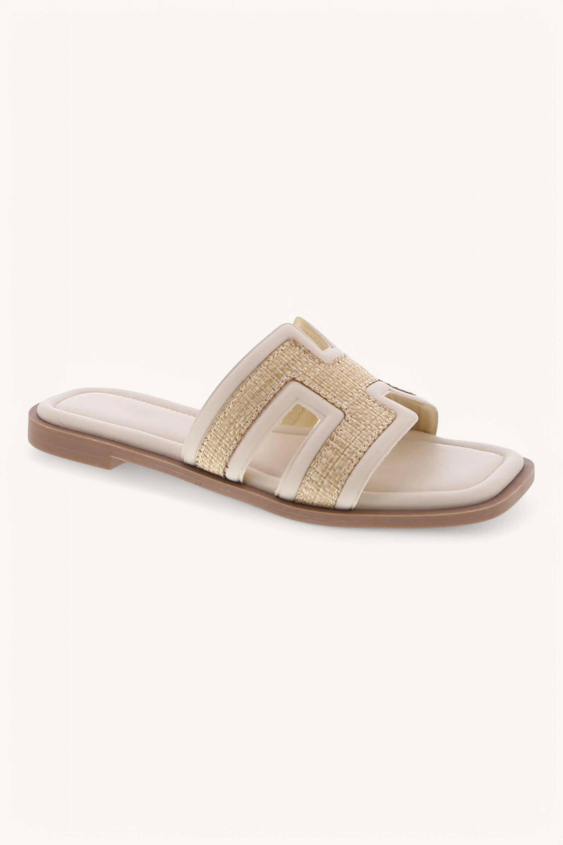 Raffia Layered Cut Out Design Sandals-Sandals-Krush Kandy, Women's Online Fashion Boutique Located in Phoenix, Arizona (Scottsdale Area)