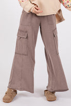 Knit Terry Mineral Wash Wide Leg Pants-Bottoms-Krush Kandy, Women's Online Fashion Boutique Located in Phoenix, Arizona (Scottsdale Area)