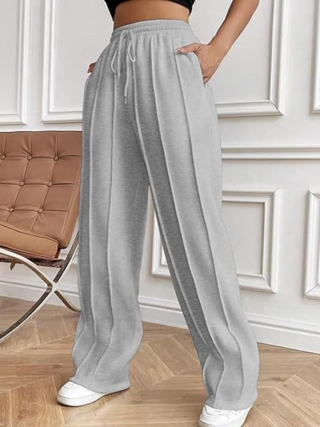 Drawstring Wide Leg Pants with Pockets-Pants-Krush Kandy, Women's Online Fashion Boutique Located in Phoenix, Arizona (Scottsdale Area)