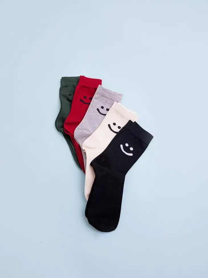 Smiley Face Crew Socks-Socks-Krush Kandy, Women's Online Fashion Boutique Located in Phoenix, Arizona (Scottsdale Area)