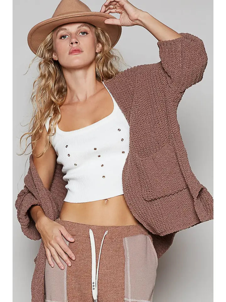 POL Long Sleeve Pockets Solid Sweater Cardigan-Cardigans-Krush Kandy, Women's Online Fashion Boutique Located in Phoenix, Arizona (Scottsdale Area)