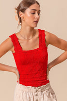 Textured Jacquard Knit Tank Top-Tanks-Krush Kandy, Women's Online Fashion Boutique Located in Phoenix, Arizona (Scottsdale Area)