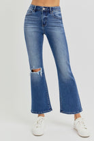 RISEN Full Size Distressed High Rise Crop Flare Jeans-Krush Kandy, Women's Online Fashion Boutique Located in Phoenix, Arizona (Scottsdale Area)