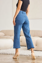 RfM Crop Chloe Full Size Tummy Control High Waist Raw Hem Jeans-Pants-Krush Kandy, Women's Online Fashion Boutique Located in Phoenix, Arizona (Scottsdale Area)