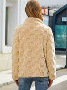 Fuzzy Checkered Zip Up Jacket-Krush Kandy, Women's Online Fashion Boutique Located in Phoenix, Arizona (Scottsdale Area)