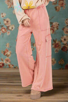 Knit Terry Mineral Wash Wide Leg Pants-Pants-Krush Kandy, Women's Online Fashion Boutique Located in Phoenix, Arizona (Scottsdale Area)