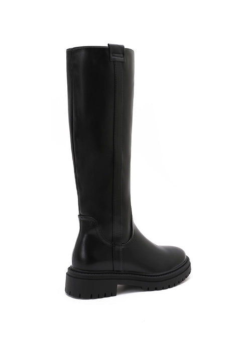 Black Knee High Lug Sole Boot-Shoes-Krush Kandy, Women's Online Fashion Boutique Located in Phoenix, Arizona (Scottsdale Area)