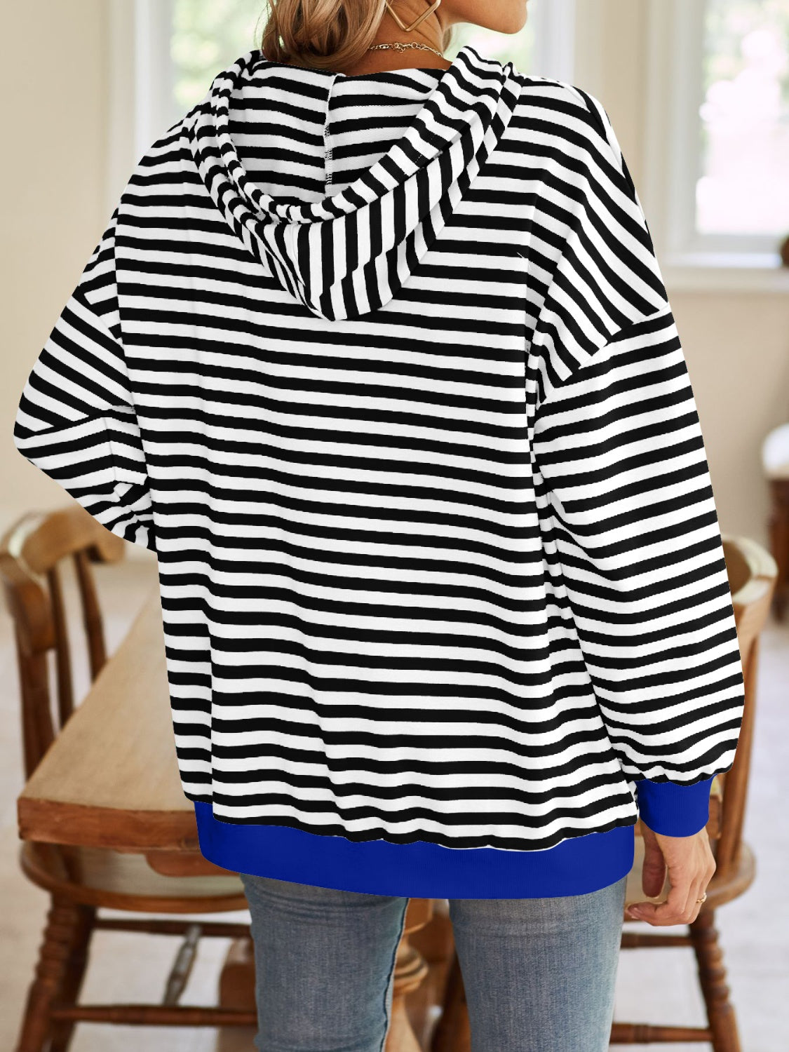 Lovelet Drawstring Striped Long Sleeve Hoodie-Krush Kandy, Women's Online Fashion Boutique Located in Phoenix, Arizona (Scottsdale Area)