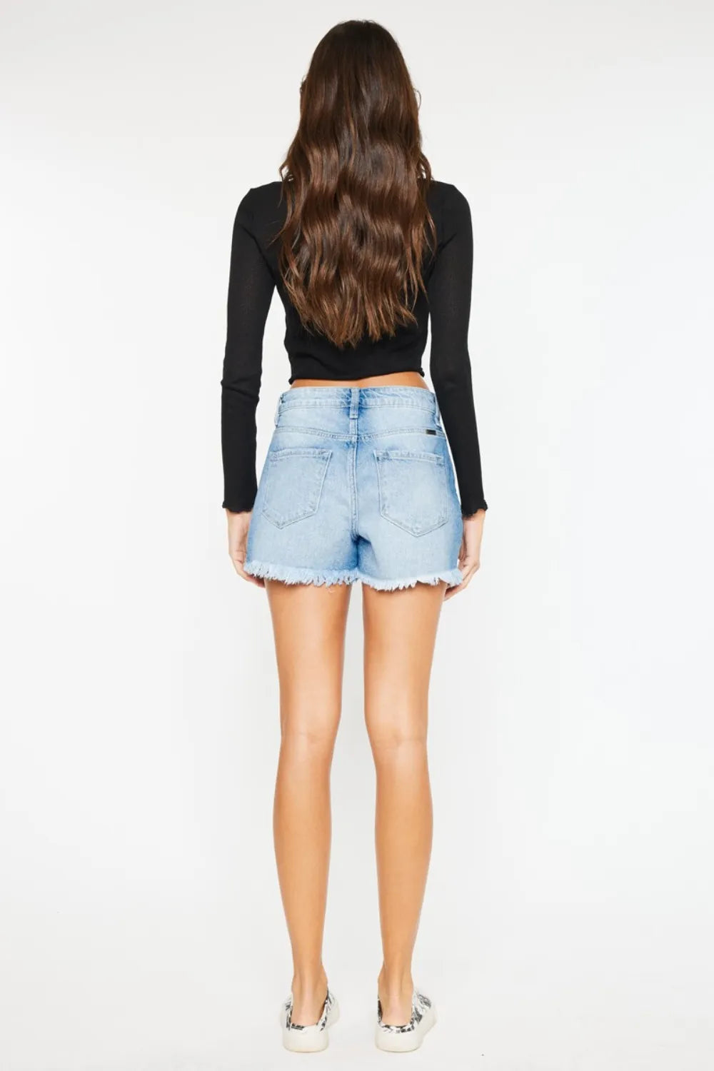 Kancan High Waist Frayed Denim Shorts-Denim-Krush Kandy, Women's Online Fashion Boutique Located in Phoenix, Arizona (Scottsdale Area)