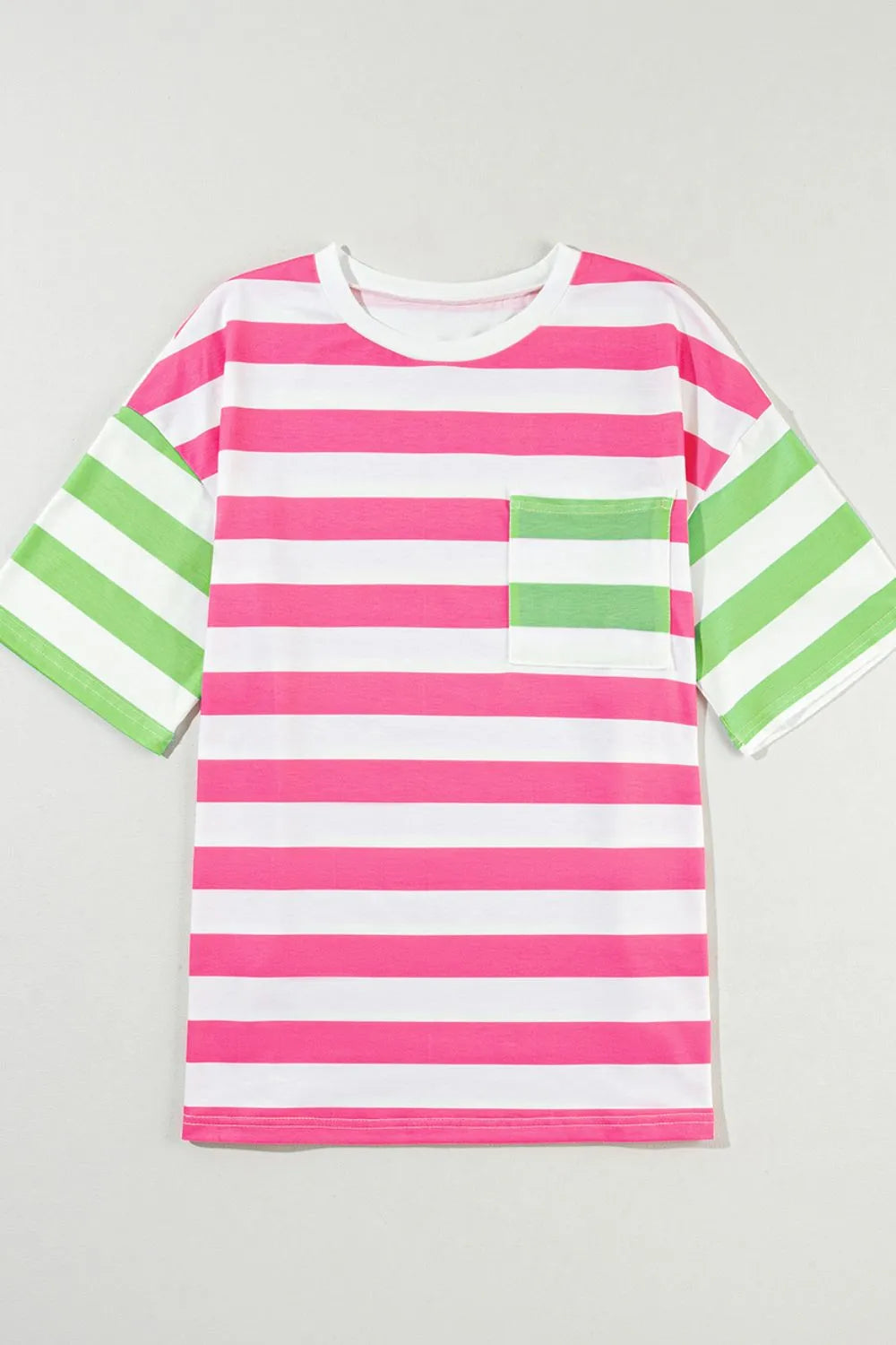 Candy Striped Pocket Tee-Tops-Krush Kandy, Women's Online Fashion Boutique Located in Phoenix, Arizona (Scottsdale Area)