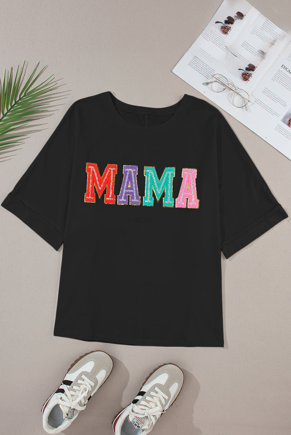 MAMA Round Neck Short Sleeve T-Shirt-Krush Kandy, Women's Online Fashion Boutique Located in Phoenix, Arizona (Scottsdale Area)