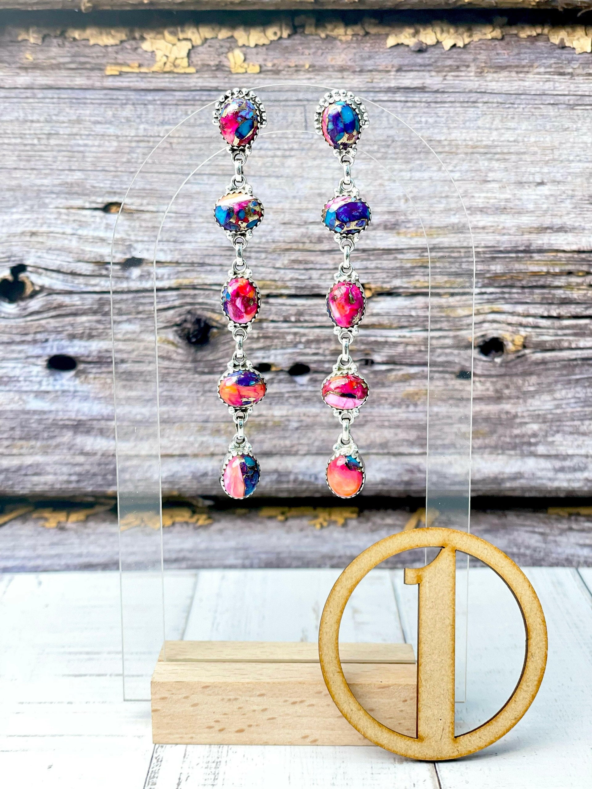 Klassic Dangle Stone Drop Earrings-Earrings-Krush Kandy, Women's Online Fashion Boutique Located in Phoenix, Arizona (Scottsdale Area)