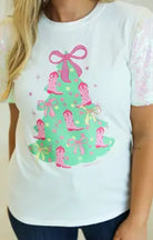 Christmas Tree White T-Shirt-Tops-Krush Kandy, Women's Online Fashion Boutique Located in Phoenix, Arizona (Scottsdale Area)