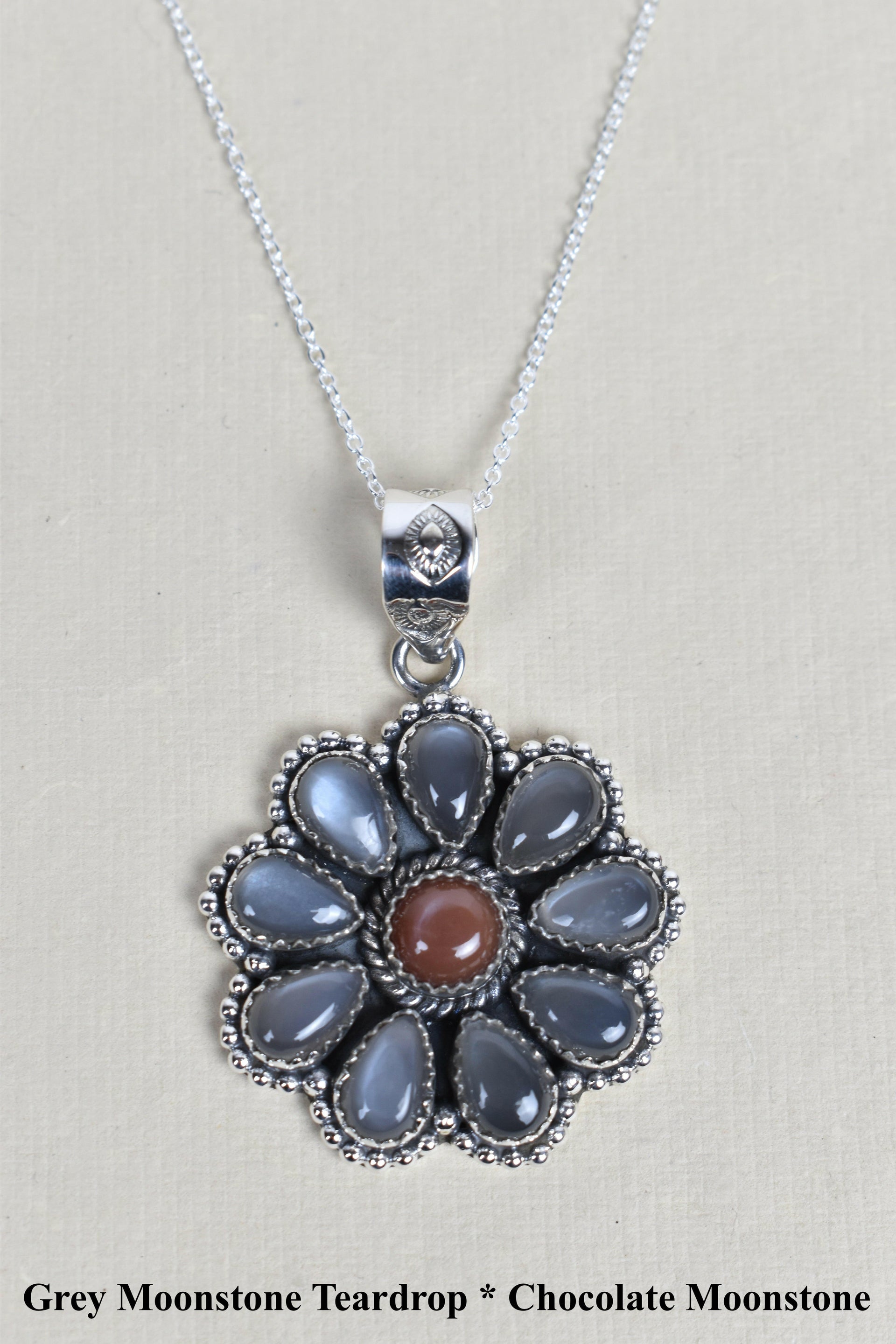 Daisy Days Sterling Silver & Stone Cluster Necklaces-Pendant Necklaces-Krush Kandy, Women's Online Fashion Boutique Located in Phoenix, Arizona (Scottsdale Area)
