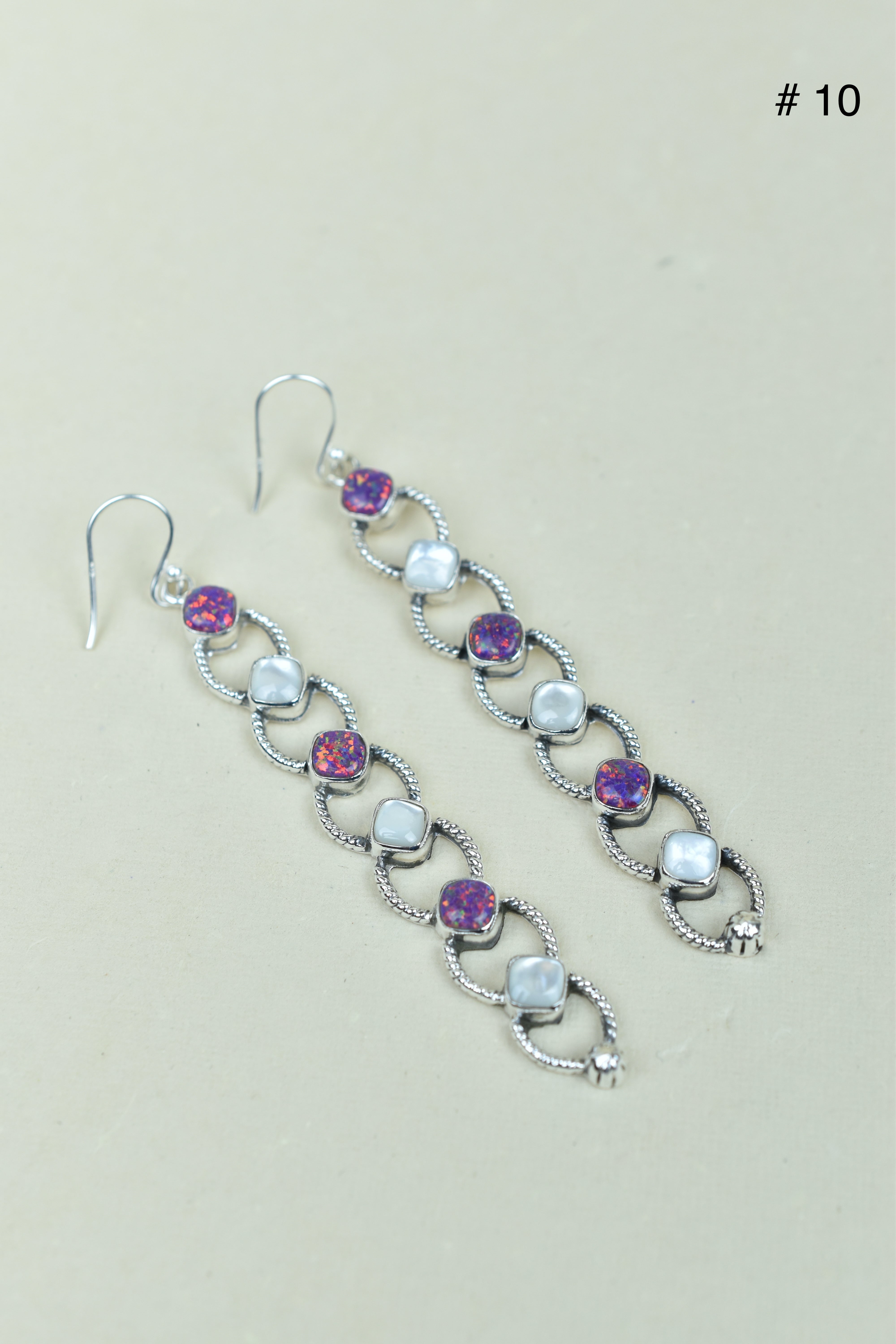Sterling Silver Six Stone Cascading Earrings-Earrings-Krush Kandy, Women's Online Fashion Boutique Located in Phoenix, Arizona (Scottsdale Area)