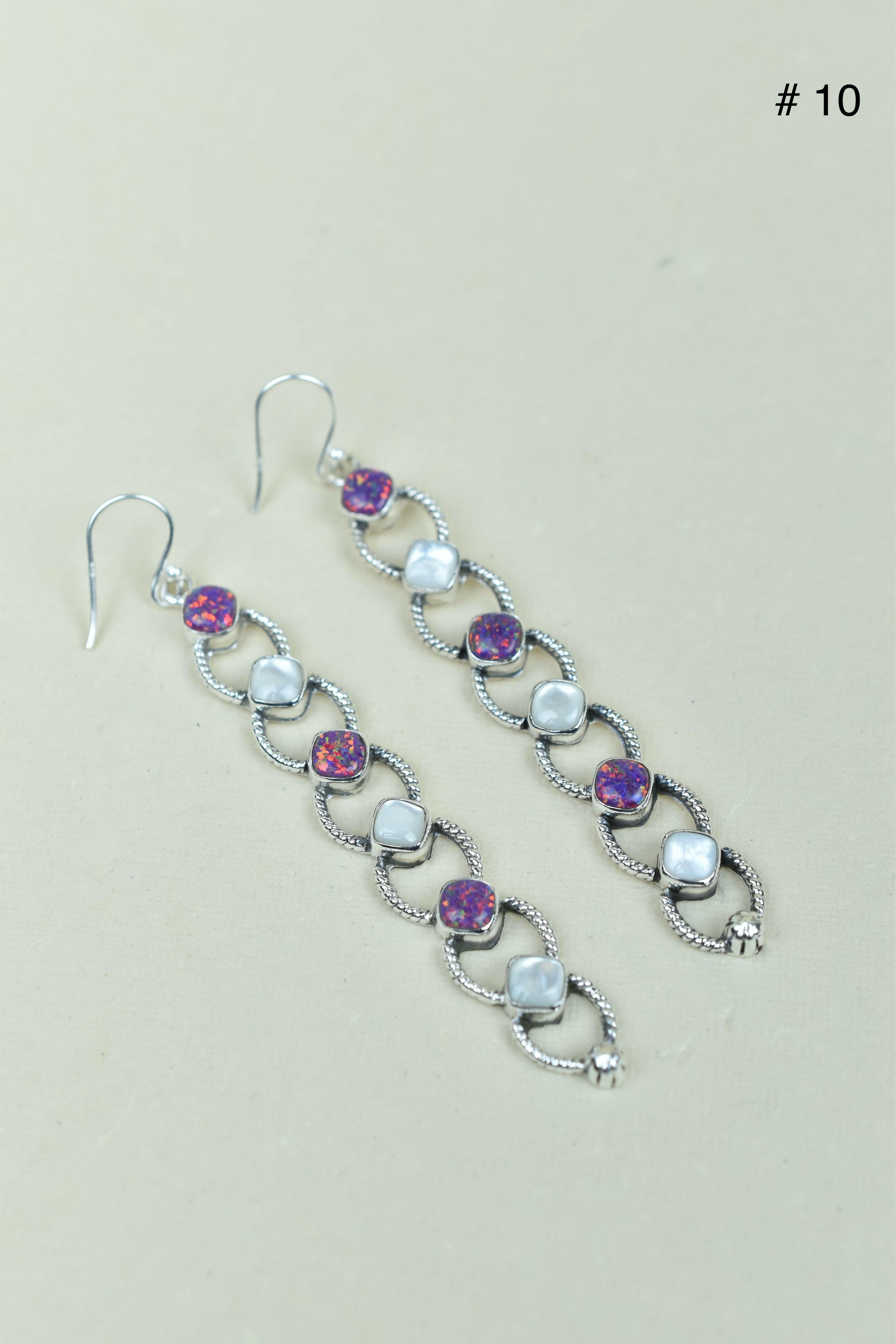 Sterling Silver Six Stone Cascading Earrings-Drop Earrings-Krush Kandy, Women's Online Fashion Boutique Located in Phoenix, Arizona (Scottsdale Area)