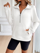 Ivy Lane Half Zip Raglan Sleeve Sweatshirt-Krush Kandy, Women's Online Fashion Boutique Located in Phoenix, Arizona (Scottsdale Area)