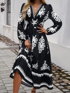 Cassie Printed Long Sleeve Maxi Dress-Dresses-Krush Kandy, Women's Online Fashion Boutique Located in Phoenix, Arizona (Scottsdale Area)