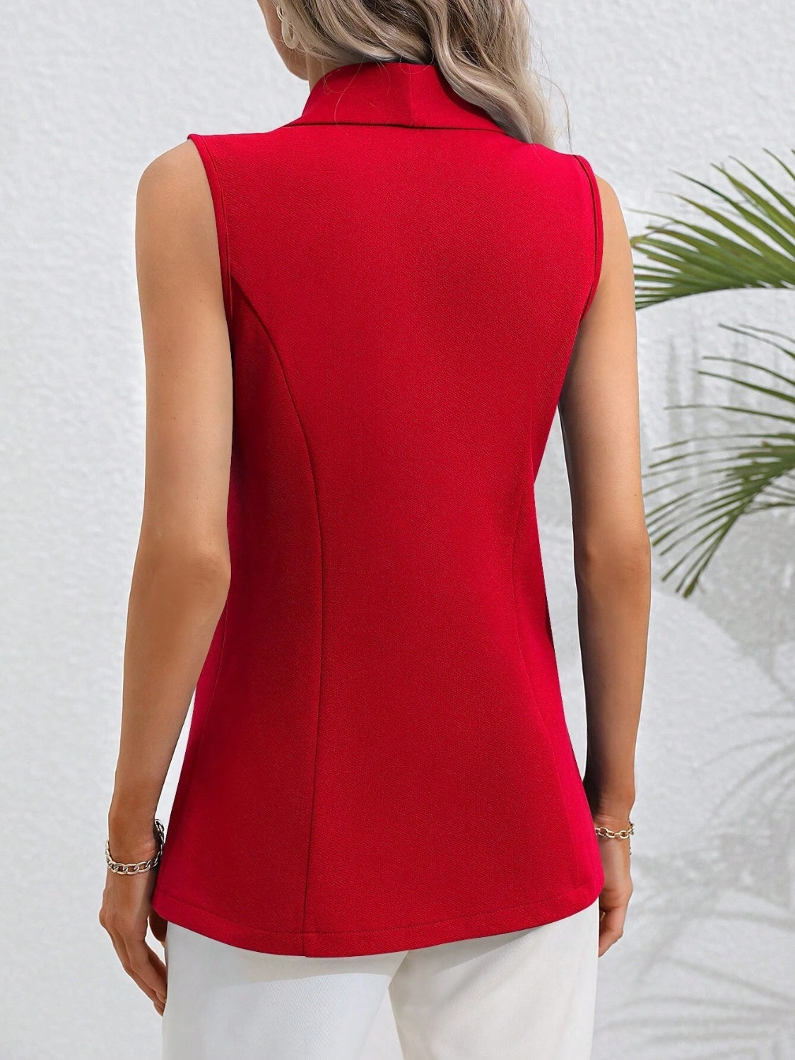 One Button Collared Neck Vest-Krush Kandy, Women's Online Fashion Boutique Located in Phoenix, Arizona (Scottsdale Area)