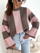 Color Block Long Sleeve Sweater-Sweater-Krush Kandy, Women's Online Fashion Boutique Located in Phoenix, Arizona (Scottsdale Area)