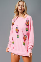 Sequin Nutcracker Round Neck Long Sleeve Sweatshirt-Sweaters-Krush Kandy, Women's Online Fashion Boutique Located in Phoenix, Arizona (Scottsdale Area)