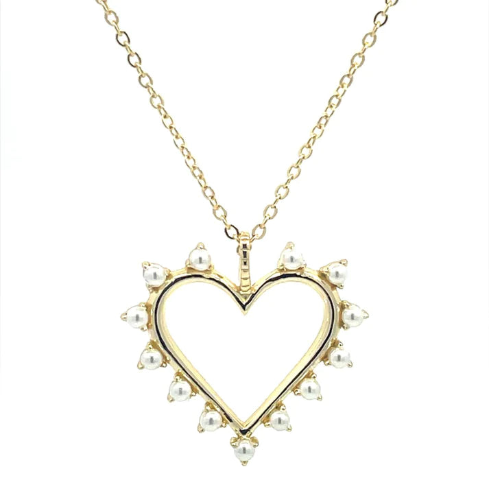 Heart & Pearl Necklace | PREORDER-Necklaces-Krush Kandy, Women's Online Fashion Boutique Located in Phoenix, Arizona (Scottsdale Area)