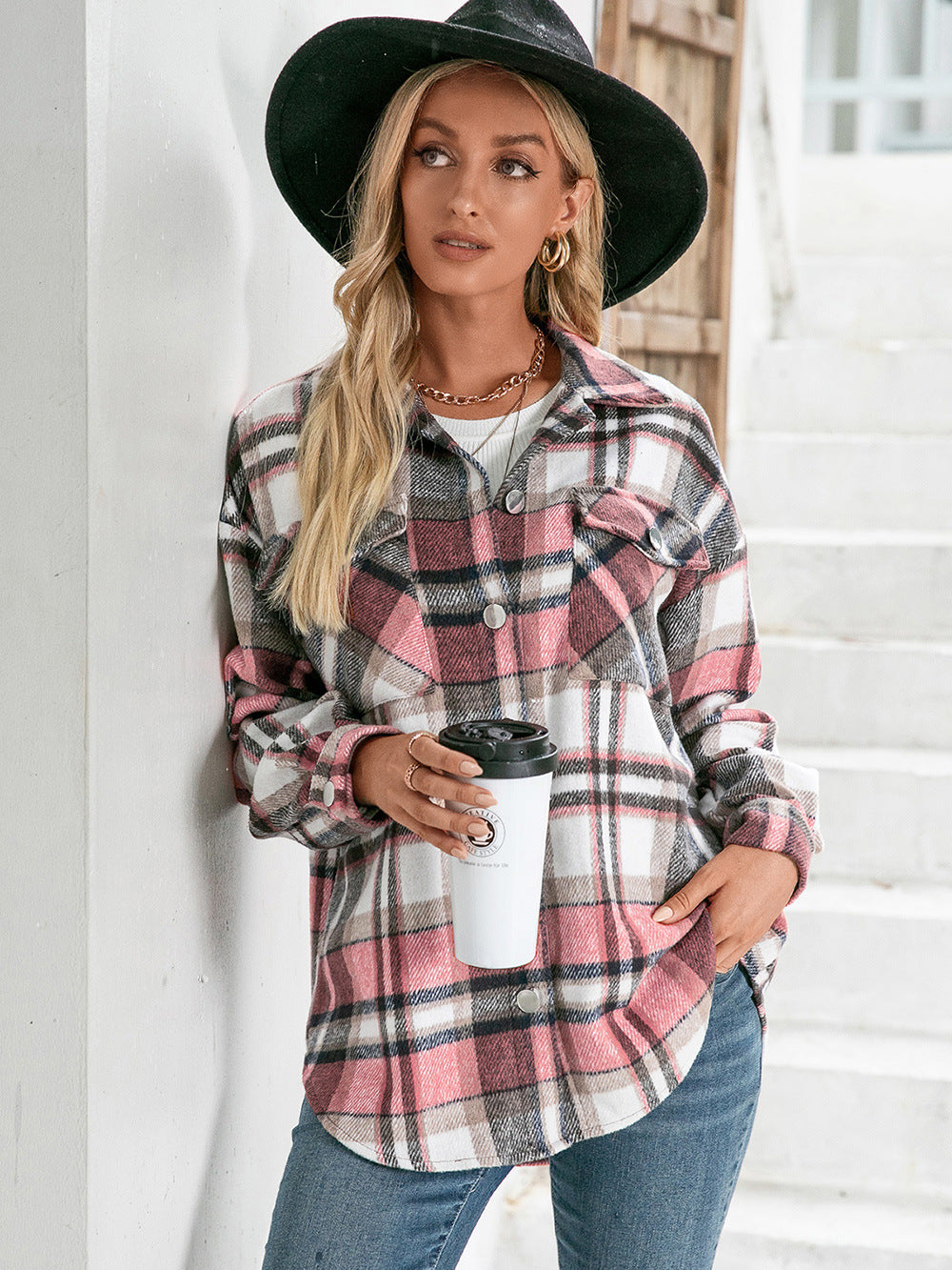 Ivy Lane Meet You Outside Plaid Button Down Curved Hem Shacket-Krush Kandy, Women's Online Fashion Boutique Located in Phoenix, Arizona (Scottsdale Area)